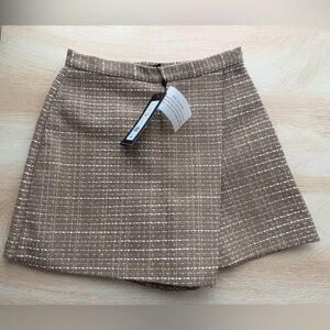 French Connection Tan Plaid Skort